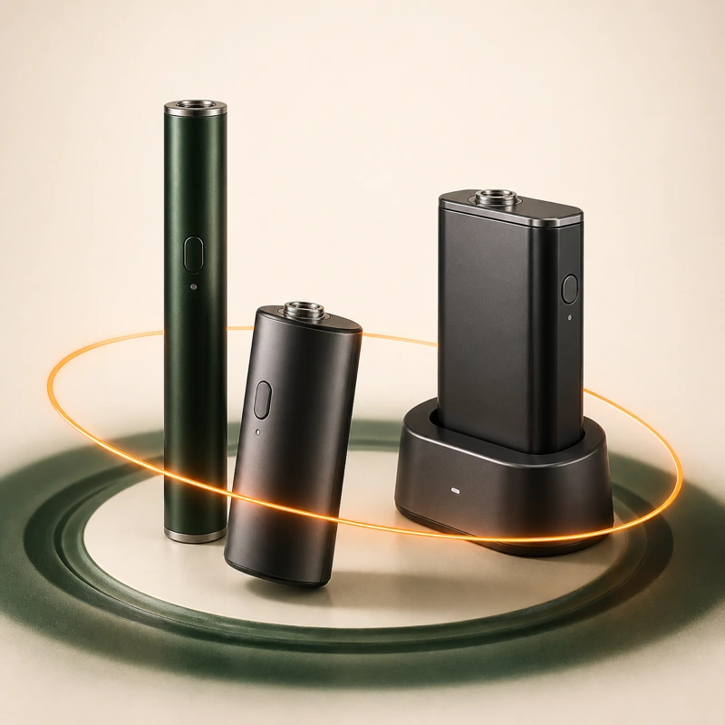 Battery hardware in a premium 3D product scene
